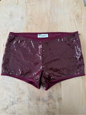 No Boundaries Burgundy Sequin Festival Shorts